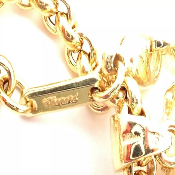 Authentic! Chopard 18k Yellow Gold Large Happy Clown Flower Pendant Necklace - Picture 5 of 12